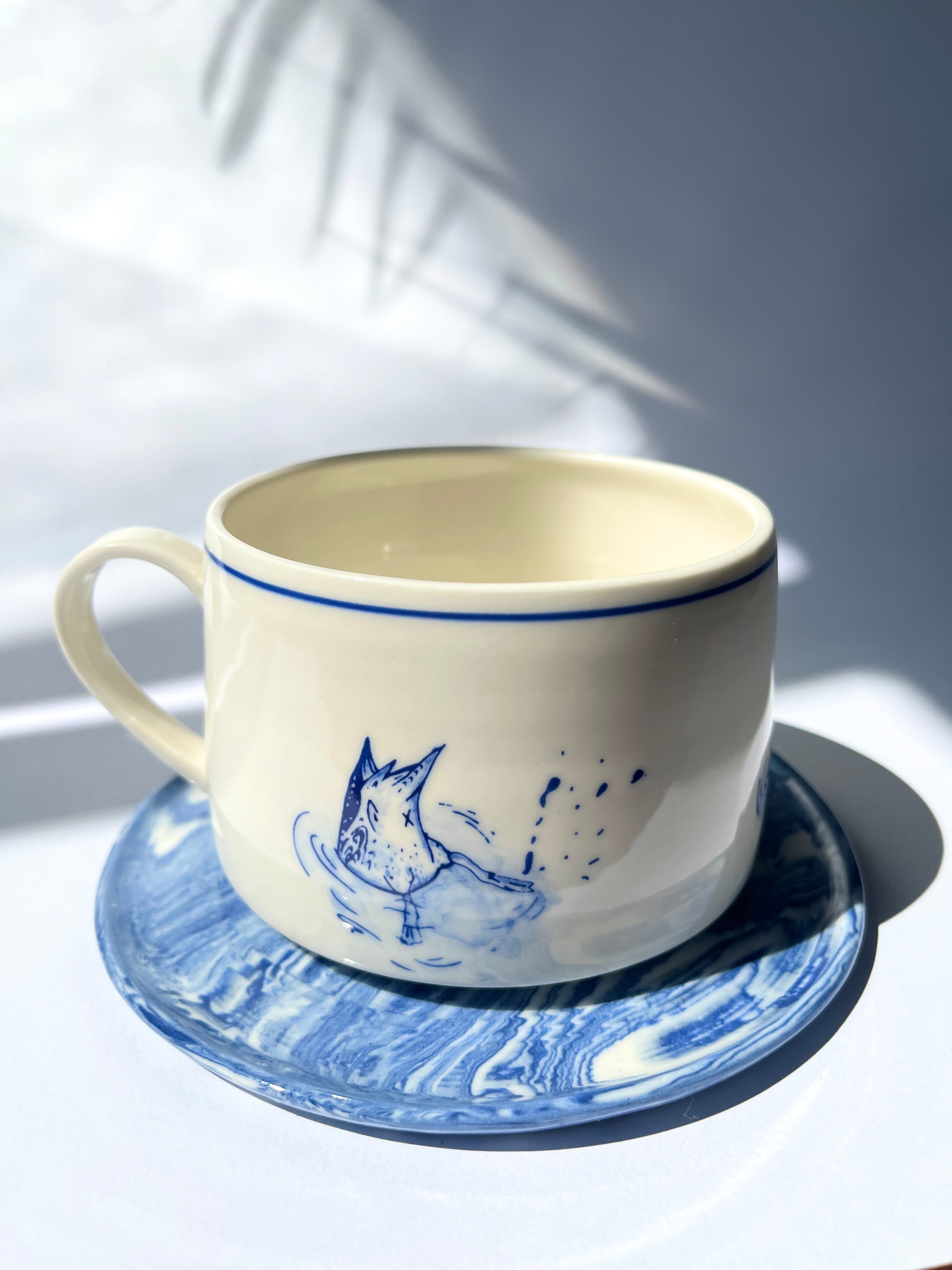 Marbled saucer dish