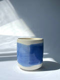 Porcelain cup - blue brushstroke