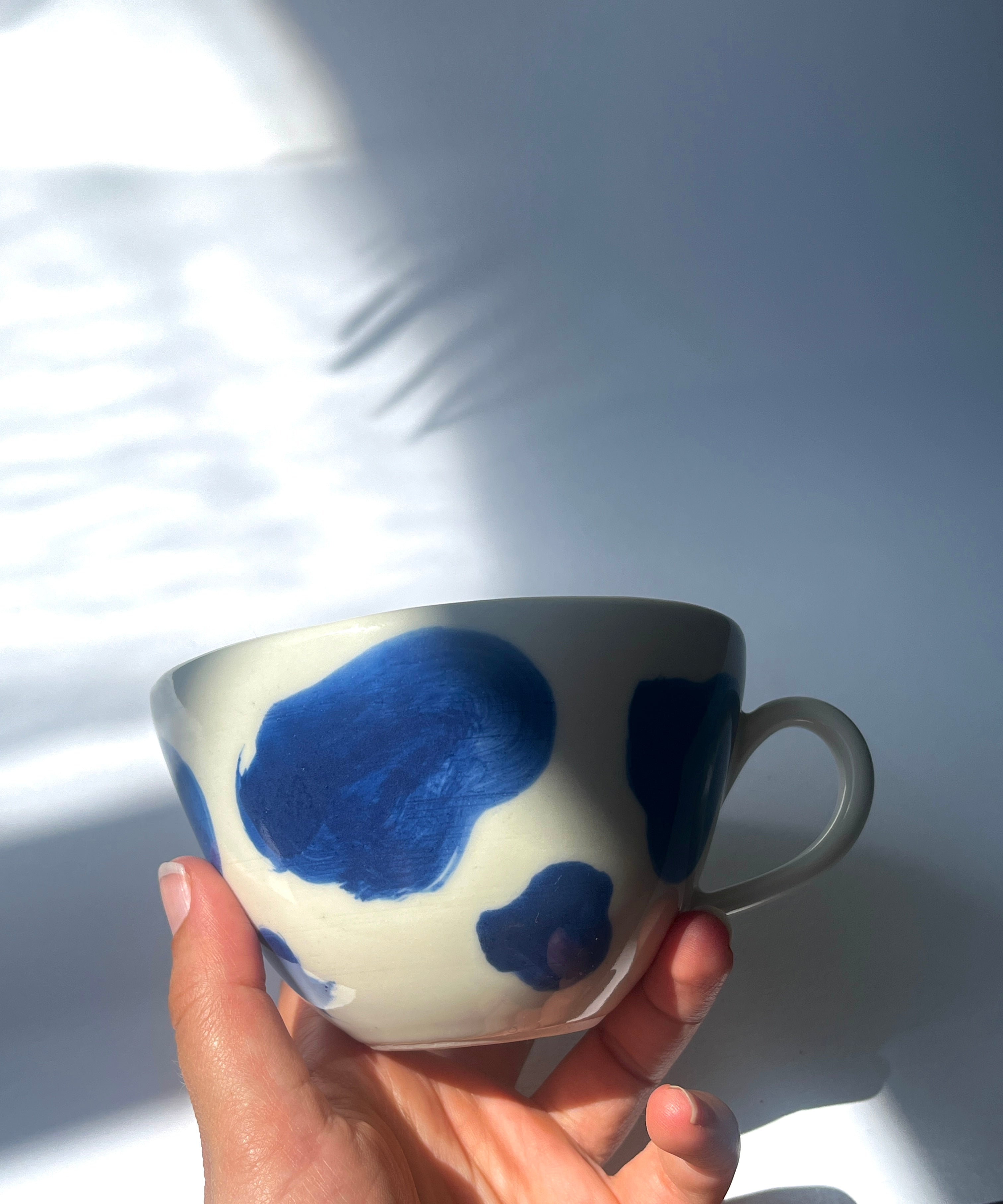 Cow print teacup