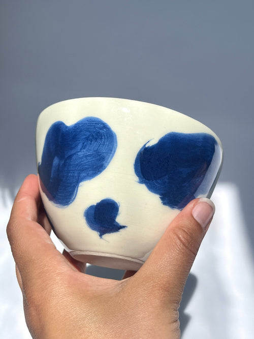 Cow print teacup